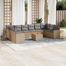 11-Delige Tuinset Met Kussens Poly Rattan