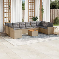 11-Delige Tuinset Met Kussens Poly Rattan