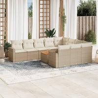 11-Delige Tuinset Met Kussens Poly Rattan