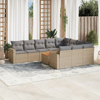 11-Delige Tuinset Met Kussens Poly Rattan