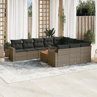 11-Delige Tuinset Met Kussens Poly Rattan