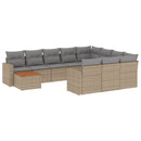 11-Delige Tuinset Met Kussens Poly Rattan
