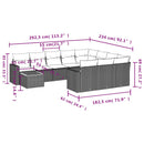 11-Delige Tuinset Met Kussens Poly Rattan