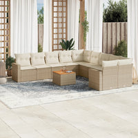 11-Delige Tuinset Met Kussens Poly Rattan