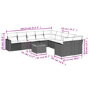 11-Delige Tuinset Met Kussens Poly Rattan