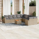 11-Delige Tuinset Met Kussens Poly Rattan