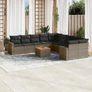 11-Delige Tuinset Met Kussens Poly Rattan