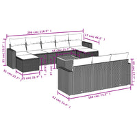 11-Delige Tuinset Met Kussens Poly Rattan