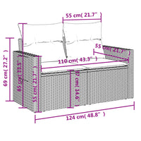 11-Delige Tuinset Met Kussens Poly Rattan