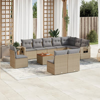11-Delige Tuinset Met Kussens Poly Rattan