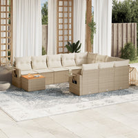 11-Delige Tuinset Met Kussens Poly Rattan