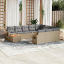 11-Delige Tuinset Met Kussens Poly Rattan
