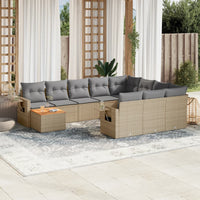11-Delige Tuinset Met Kussens Poly Rattan