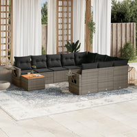 11-Delige Tuinset Met Kussens Poly Rattan