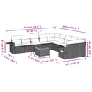 11-Delige Tuinset Met Kussens Poly Rattan