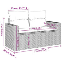 11-Delige Tuinset Met Kussens Poly Rattan
