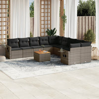 11-Delige Tuinset Met Kussens Poly Rattan