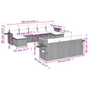 11-Delige Tuinset Met Kussens Poly Rattan