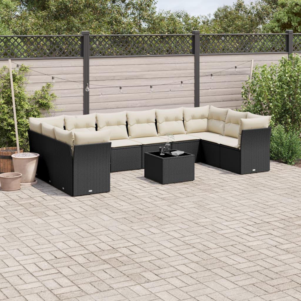 1 Tuinset Met Kussens Poly Rattan