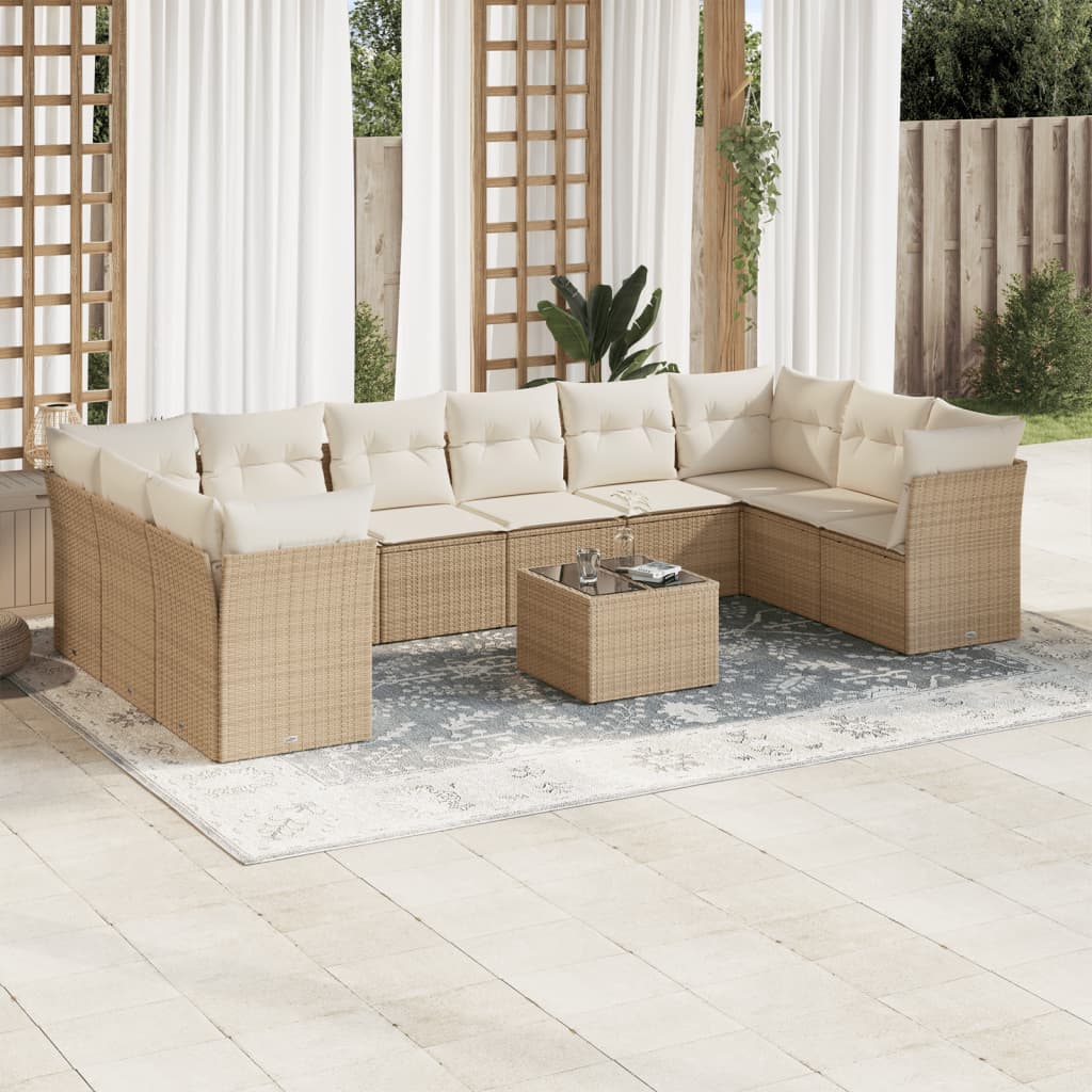 1 Tuinset Met Kussens Poly Rattan