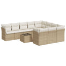 1 Tuinset Met Kussens Poly Rattan
