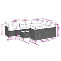 1 Tuinset Met Kussens Poly Rattan
