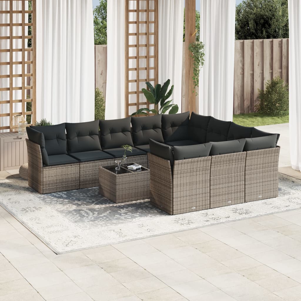 1 Tuinset Met Kussens Poly Rattan