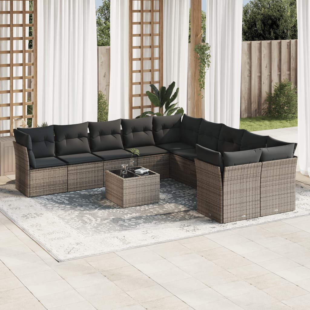 1 Tuinset Met Kussens Poly Rattan