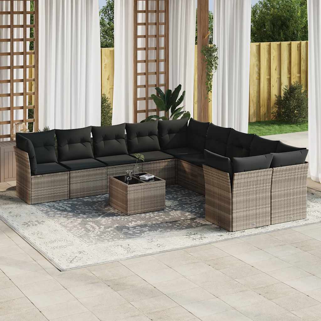 1 Tuinset Met Kussens Poly Rattan