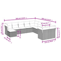 1 Tuinset Met Kussens Poly Rattan