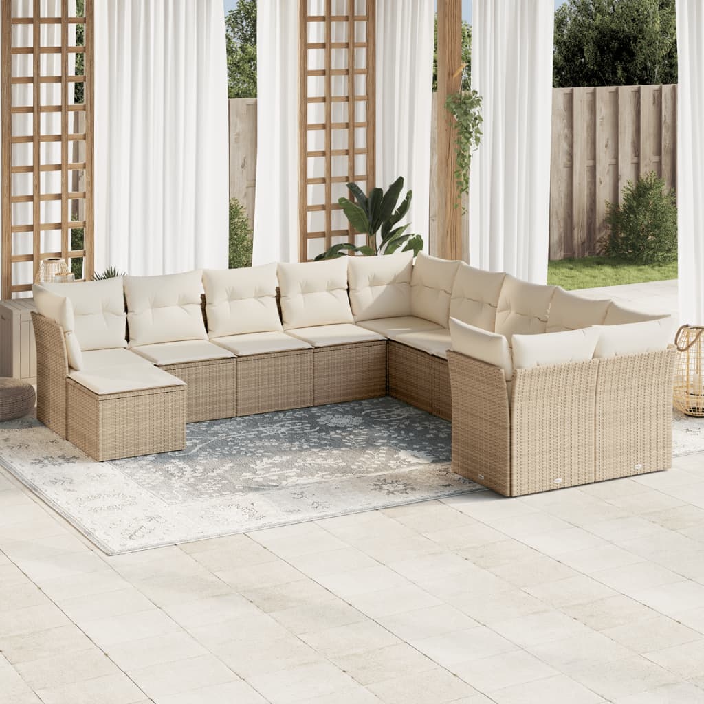 1 Tuinset Met Kussens Poly Rattan