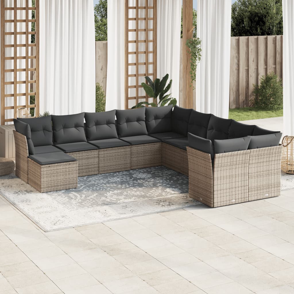 1 Tuinset Met Kussens Poly Rattan