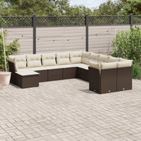 1 Tuinset Met Kussens Poly Rattan