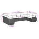 11-Delige Tuinset Met Kussens Poly Rattan
