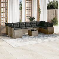11-Delige Tuinset Met Kussens Poly Rattan