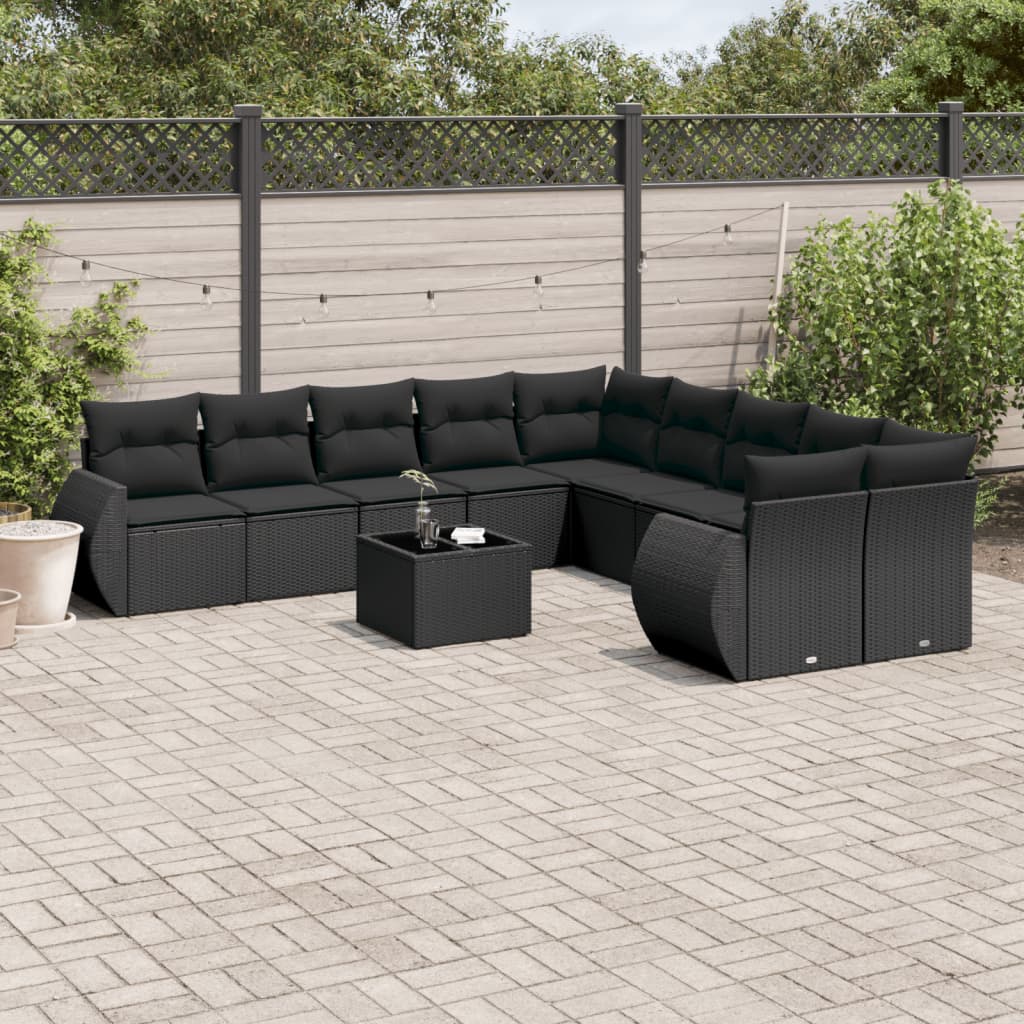 11-Delige Tuinset Met Kussens Poly Rattan