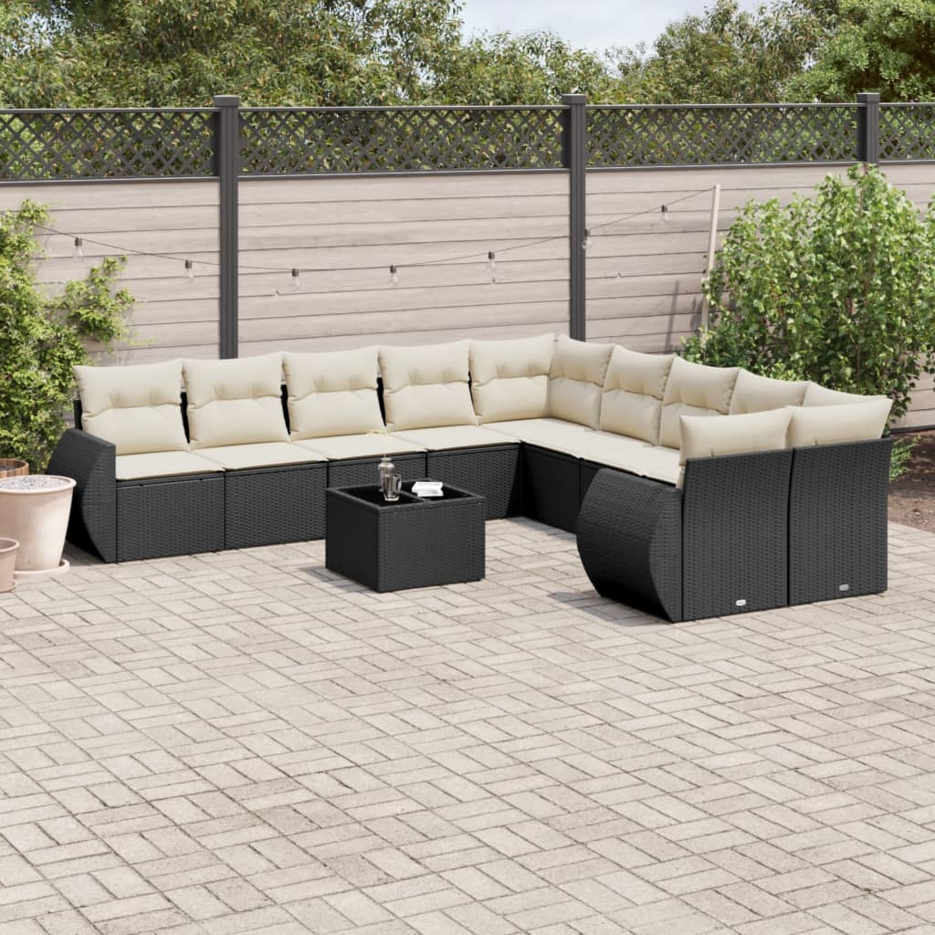 11-Delige Tuinset Met Kussens Poly Rattan