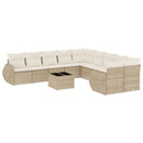 11-Delige Tuinset Met Kussens Poly Rattan