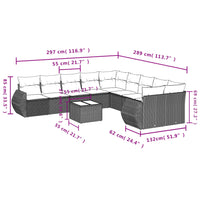 11-Delige Tuinset Met Kussens Poly Rattan
