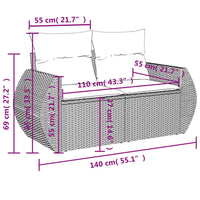 11-Delige Tuinset Met Kussens Poly Rattan