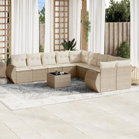 11-Delige Tuinset Met Kussens Poly Rattan