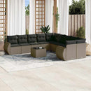 11-Delige Tuinset Met Kussens Poly Rattan