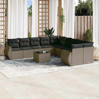 11-Delige Tuinset Met Kussens Poly Rattan