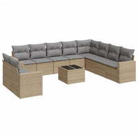 11-Delige Tuinset Met Kussens Poly Rattan