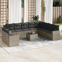 11-Delige Tuinset Met Kussens Poly Rattan