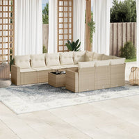 11-Delige Tuinset Met Kussens Poly Rattan