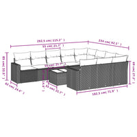 11-Delige Tuinset Met Kussens Poly Rattan