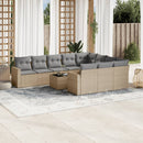 11-Delige Tuinset Met Kussens Poly Rattan