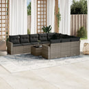 11-Delige Tuinset Met Kussens Poly Rattan