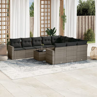 11-Delige Tuinset Met Kussens Poly Rattan